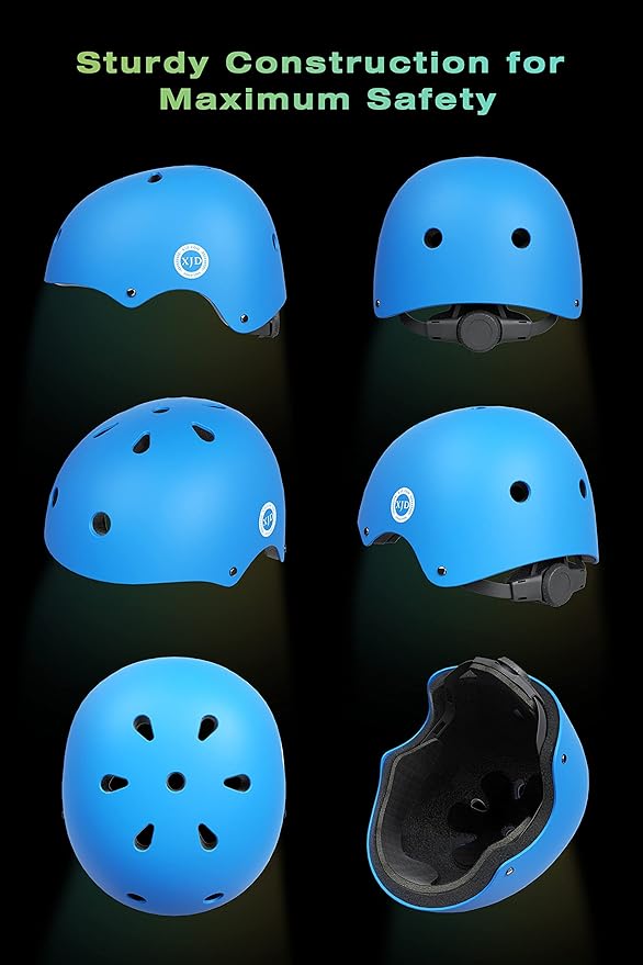 XJD Kids Bike Helmet,Multi-Sport Protective Gear Set for 3-5-8-14 Years Boys Girls with Knee and Elbow Pads Wrist Guards fit Roller Skates,Cycling,Skateboarding,Christmas Birthday Gifts for Kids