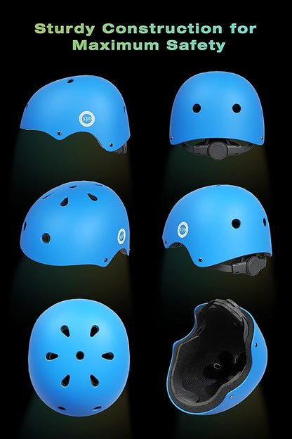 XJD Kids Bike Helmet,Multi-Sport Protective Gear Set for 3-5-8-14 Years Boys Girls with Knee and Elbow Pads Wrist Guards fit Roller Skates,Cycling,Skateboarding,Christmas Birthday Gifts for Kids