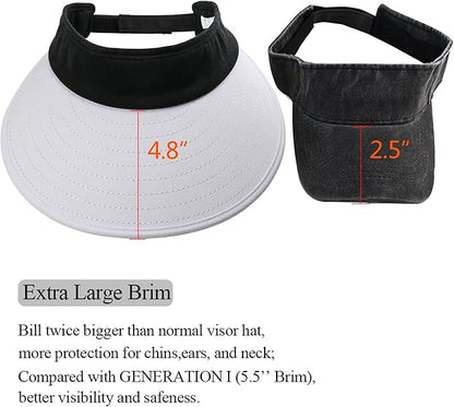 Sun Visor Hats Women Large Brim Summer UV Protection Beach Cap
