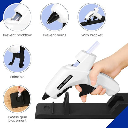Hot Glue Gun Kit with 10 Glue Sticks-Hot Melt Gun, High Temp for School Crafts DIY Arts and Quick Home Repairs Includes Base,Includes Base,（White）