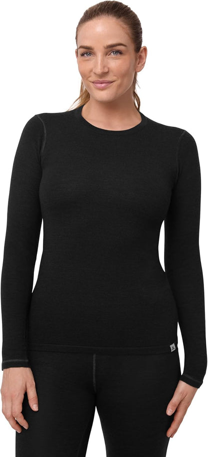 DANISH ENDURANCE Merino Wool Long Sleeve for Women, Thermal Vests for Women, Base Layer Underwear Tops, Winter Thermals