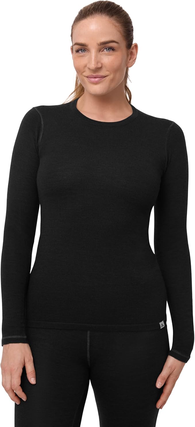 DANISH ENDURANCE Merino Wool Long Sleeve for Women, Thermal Vests for Women, Base Layer Underwear Tops, Winter Thermals