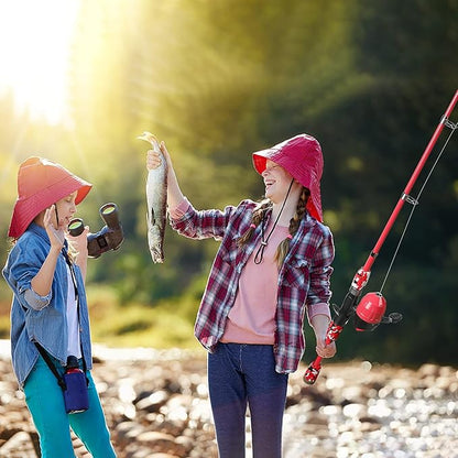 PLUSINNO Kids Fishing Pole with Spincast Reel Telescopic Fishing Rod Combo Full Kits for Boys, Girls, and Adults