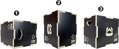 Ultra Fitness Gear Wooden Plyo Box, 31 Plyometric Jump Training Squat, Step Up, Jumps & More Workout Size S, M, L, XL