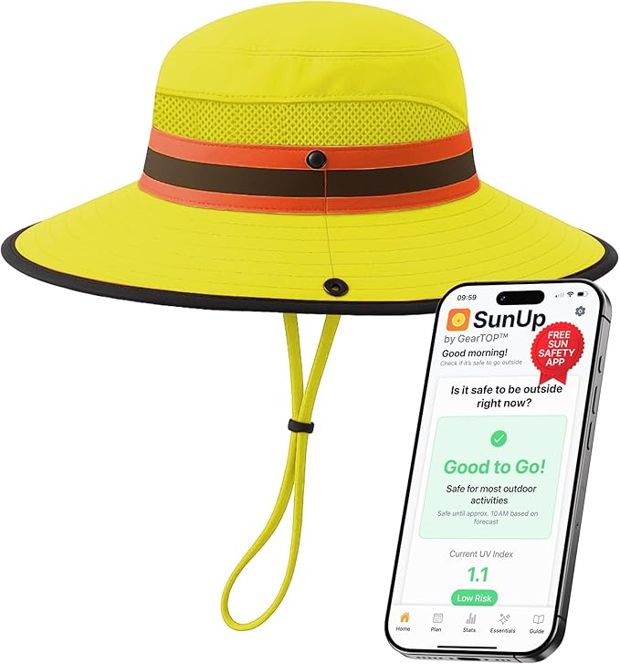 GearTOP Safari Hat for Men Sun Hats for Women UV Protection UPF 50+ Fishing, Gardening, Hiking Hat (22-23 1/2")