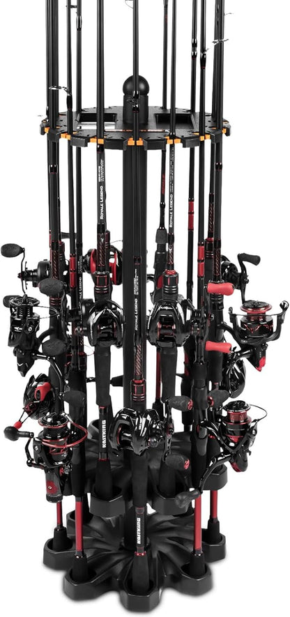 KastKing V16 Fishing Rod Rack - Fishing Pole Rack Holds Up to 16 Fishing Rods or Combos, Lightweight and Durable ABS Construction, Space-Saving Fishing Rod Holders for Garage