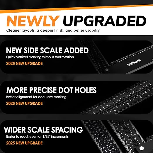 Precision Square Set – 4 Inch + 12 Inch Aluminum Layout & Marking Tools | 90° Right Angle Triangle Rulers for Woodworking | CNC Machined Framing & Measuring Squares