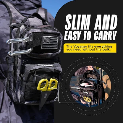 Beyond Fishing Tackle Backpack- The Voyager Tactical Fishing Storage Bag - Lightweight & Compact Bag For Fishing