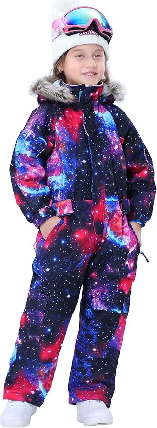 Kids Girls Boys Waterproof Colorful One Piece Snowsuits Coveralls Ski Suits Jackets Winter Jumpsuits