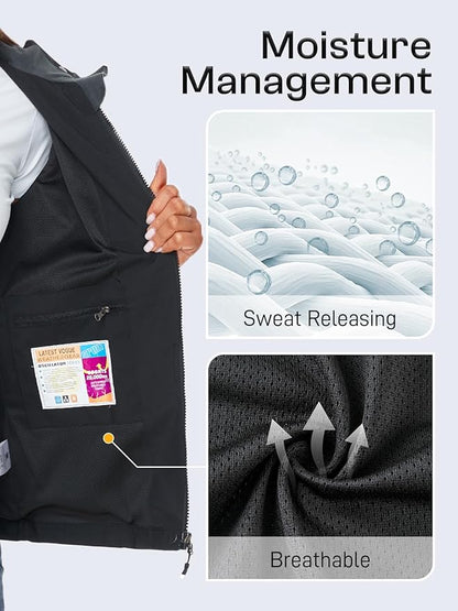 Womens Waterproof Rain jacket Lightweight Active Outdoor Raincoat with Removable Hood