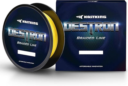 KastKing Destron Braided Fishing Line, Highly Abrasion Resistant, Improved Knot Strength, Ultra-Thin Diameter Superline, Zero Stretch & Memory, CFT “Color Fast Technology”, 75% Thinner Than Mono