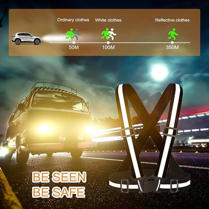 Reflective Safety Vest 2pcs - High Visibility Vest Adjustable Straps for Outdoor Jogging, Cycling,Walking,Workers