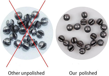 100PCS Fishing Weights Sinkers, Premium Split Shot Fishing Weights Sinkers, Round Removable Fishing Sinkers, 5 Sizes, Including 0.06/0.05/0.04/0.02/0.01ounce(Small)