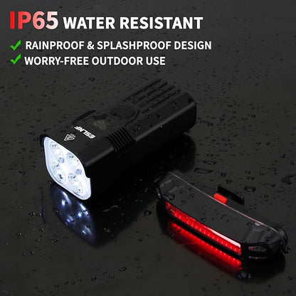 Bike Light for Night Riding, 2000LM/1000LM Bicycle Headlight & Taillight, Multiple Modes,3000mAh/2000mAh USB C Rechargeable Waterproof LED Bright Bike Headlights for Cyclists and Commuters