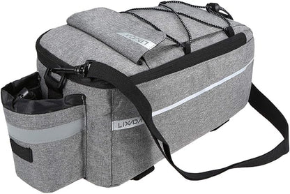 Lixada Bike Panniers Bike Trunk Bag Insulated Bag for Warm/Cool Items, Bicycle Rear Rack Storage Luggage Bicycle Seat Multifunctional Insulated Trunk Cooler Bag Shoulder Bag 11.4 6.3 6.7in
