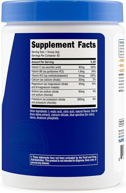 Nutricost Electrolyte Complex Powder (60 Servings, Blue Raspberry) - Hydration Supplement Drink Mix with Vitamins and Minerals
