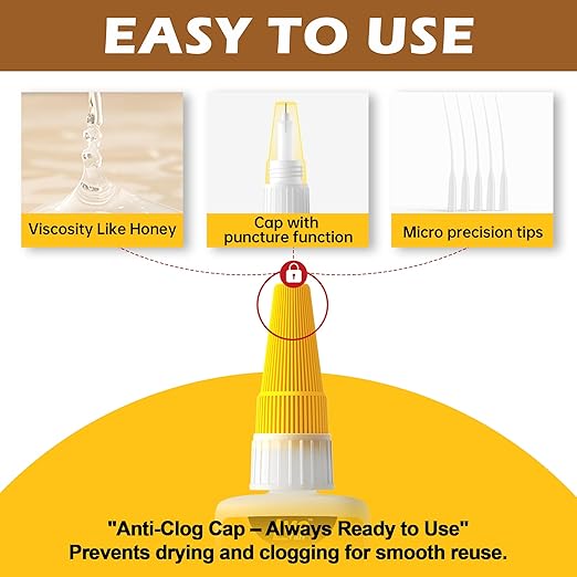 Wood Super Glue Liquid, Clear Instant Cyanoacrylate Adhesive for Wood Crafts Repair Woodworking, All Purpose CA Glue for Shoe Ceramic Plastic Leather Glass Model Metal Pottery Aquarium Porcelain Stone