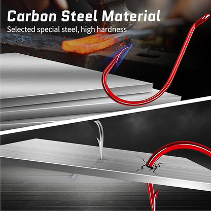 Octopus Hooks Fishing Saltwater - 100pcs/50pcs Offset Beak Fish Hooks/Closed Eye/Barded/Black for Fishing Rigs Bass Catfish