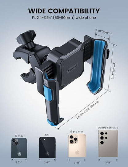 Lamicall Motorcycle Bike Phone Mount - [1s Quick Release] Bike Cell Phone Holder Clip, Bicycle Scooter Handlebar Clamp, for iPhone 17 16 15 14 Pro Max, Galaxy S25 S24 Ultra, 4.7-7" Phones, Blue