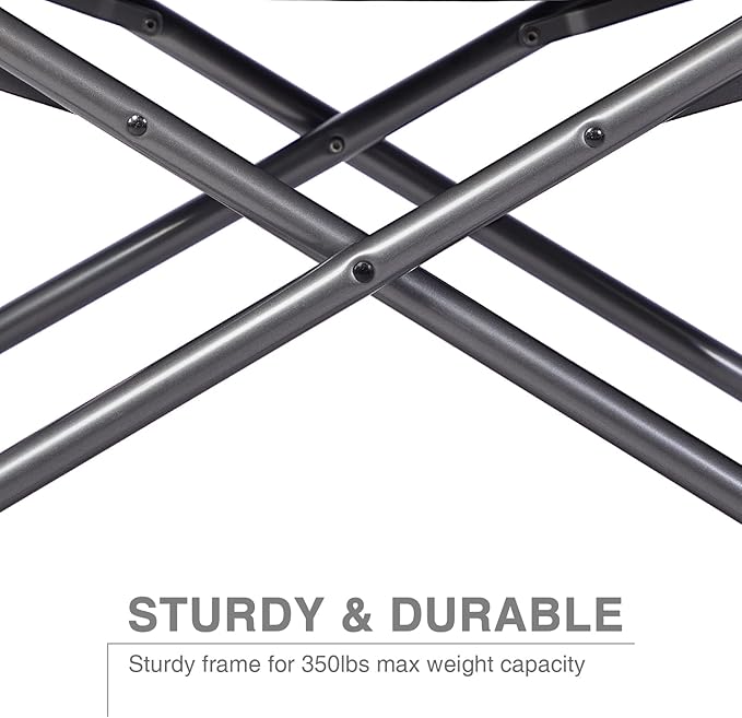 EVER ADVANCED 2 Piece 30.7" Seat Height Directors Chairs for Makeup Artist with Side Table Easy Get in Out for Elderly Tall Camping Chair Supports 350lbs Black