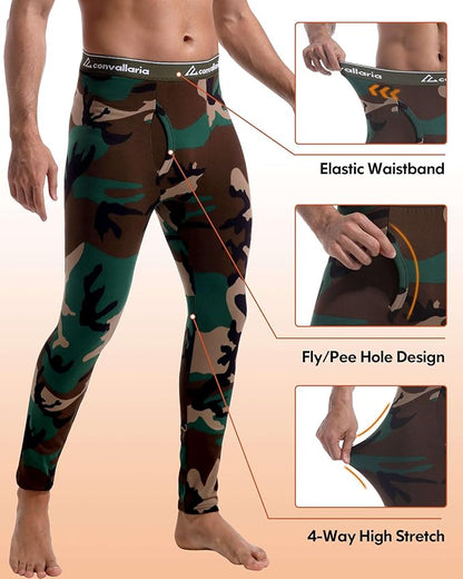 Men's Thermal Pants Fleece Lined Long Johns Compression Bottom Athletic Base Layer Cold Weather Gear 1 2 4 Pcs