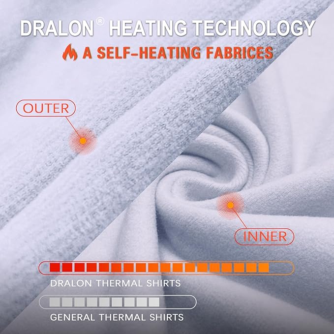 WOWENY Women Thermal Long Sleeve Shirt Fleece Lined Basic Fitted Tops Lace V Neck Undershirts Winter Tight Base Layer