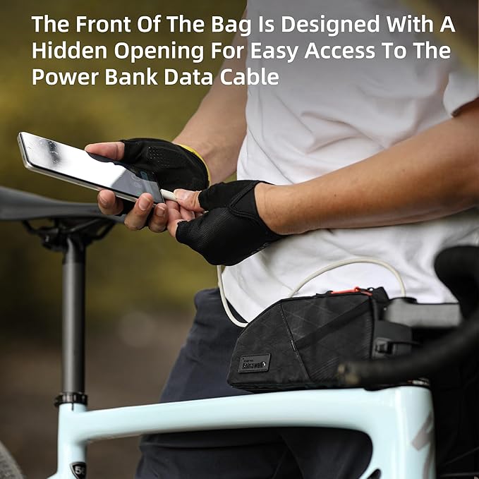 Rhinowalk Bike Top Tube Bag Bicycle Front Frame Bag Waterproof Bike Bag 1.2L with Dual Side Mesh Pockets Perfect for MTB Road Bike Cycling Commuting and Outdoor Adventures