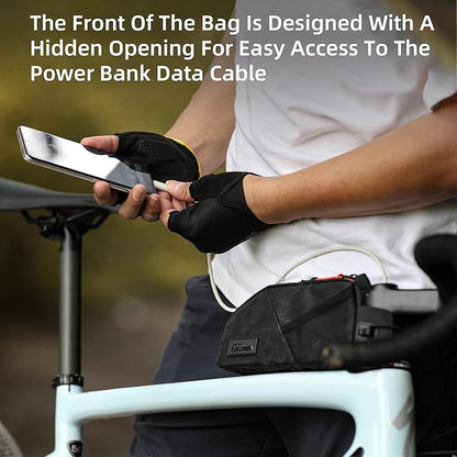 Rhinowalk Bike Top Tube Bag Bicycle Front Frame Bag Waterproof Bike Bag 1.2L with Dual Side Mesh Pockets Perfect for MTB Road Bike Cycling Commuting and Outdoor Adventures