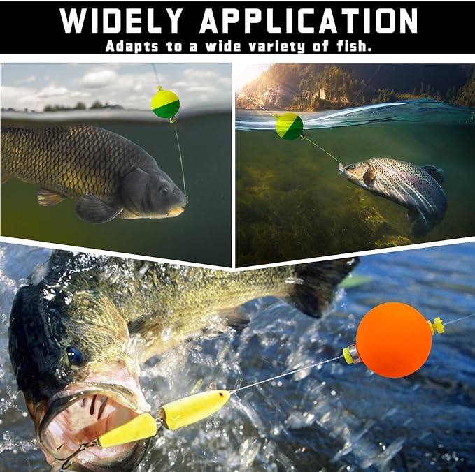 15 PCS Fishing Bobbers Floats EVA Foam Weighted Bobbers Snap-On Peg Floats Oval Fishing Bobbers for Bass Trout Crappie