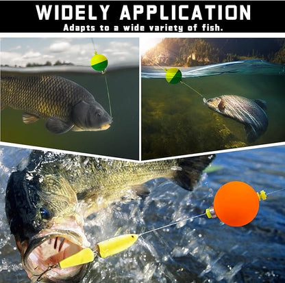 15 PCS Fishing Bobbers Floats EVA Foam Weighted Bobbers Snap-On Peg Floats Oval Fishing Bobbers for Bass Trout Crappie