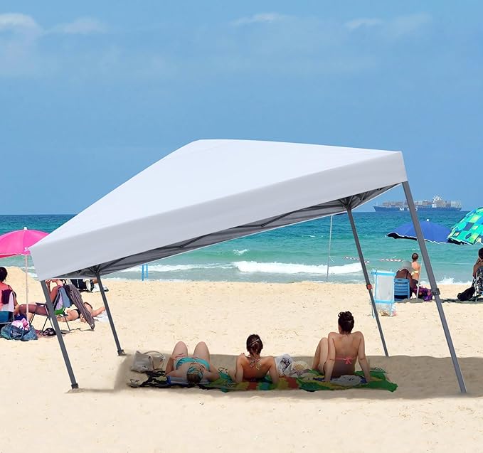 ABCCANOPY 10x10 Pop Up Canopy - Outdoor Patio Portable Canopy Tent Gazebo Heavy Duty for Backyard and Deck with 4 Sandbags and 8 Stakes(White, 10x10)