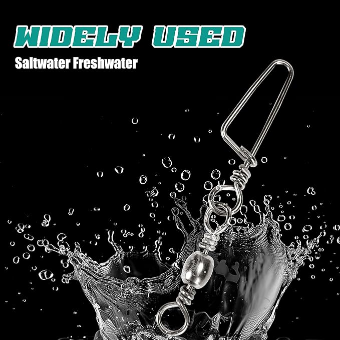 150PCS Fishing Swivels Snaps Kit, Ball Bearing Barrel Swivels Fishing Tackle 2# 4# 6# 8# 10#, Quick Change Snap Swivels Fishing Tackle, Saltwater Freshwater Fishing Accessories Gift