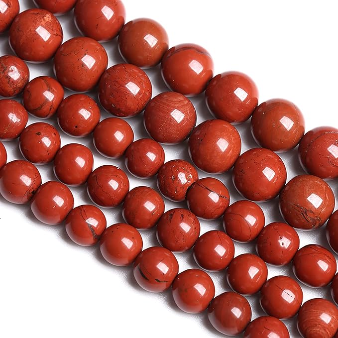 10MM 36PCS Natural Stone Chinese Red Jaspers Spacer Beads for Jewelry Making DIY Bracelet