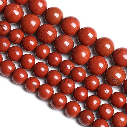 10MM 36PCS Natural Stone Chinese Red Jaspers Spacer Beads for Jewelry Making DIY Bracelet