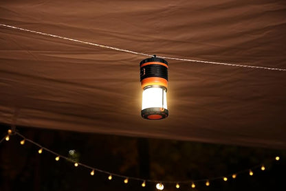 LED Camping Lantern Rechargeable, 1800LM, 4 Light Modes, 4400mAh Power Bank, IP44 Waterproof, Perfect Lantern Flashlight for Hurricane, Emergency, Power Outages, Home and More, USB Cable Included
