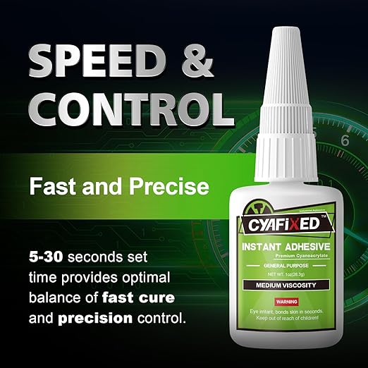 Medium Super Glue Liquid, All Purpose CA Glue with Anti-Clog Cap & Microtips for Woodworking, 3D Printing, Aquarium, Crafts, Plastic – Instant Cyanoacrylate Adhesive Repair Shoe, Ceramic, Glass