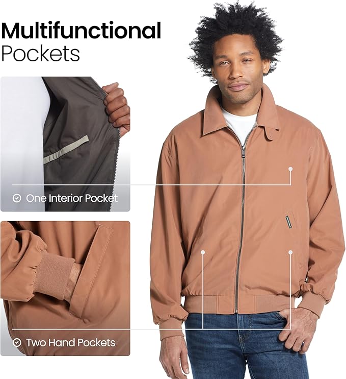 Weatherproof Men's Golf Jacket - Lightweight Windbreaker, Water-Resistant Microfiber Shell, Perfect for Golf & Casual Wear