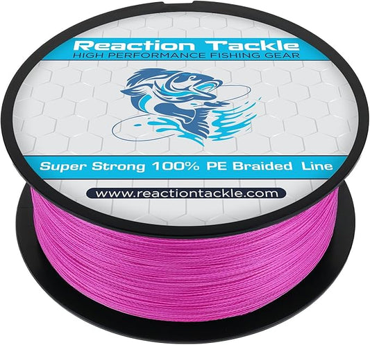 Reaction Tackle Braided Fishing Line - Pro Grade Power Performance for Saltwater or Freshwater Fish - Colored Fishing Line Braid for Extra Visibility