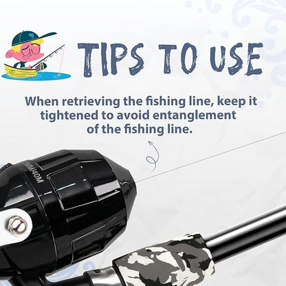 Kids Fishing Pole, Portable Telescopic Kids Fishing Poles for Boys and Girls, Fishing Rod and Reel Combo Kit with Tackle Box, and Fishing Net, Best Fishing Pole for Toddler Youth