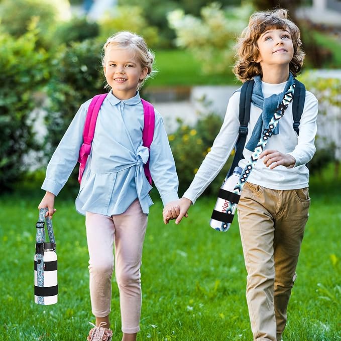 HEYSKAY Water Bottle Holder With Handle and Adjustable Shoulder Strap, Sling With Carabiner for 12oz-40oz Hydro Flask, Sports, Gym, Hiking, Camping, Walking