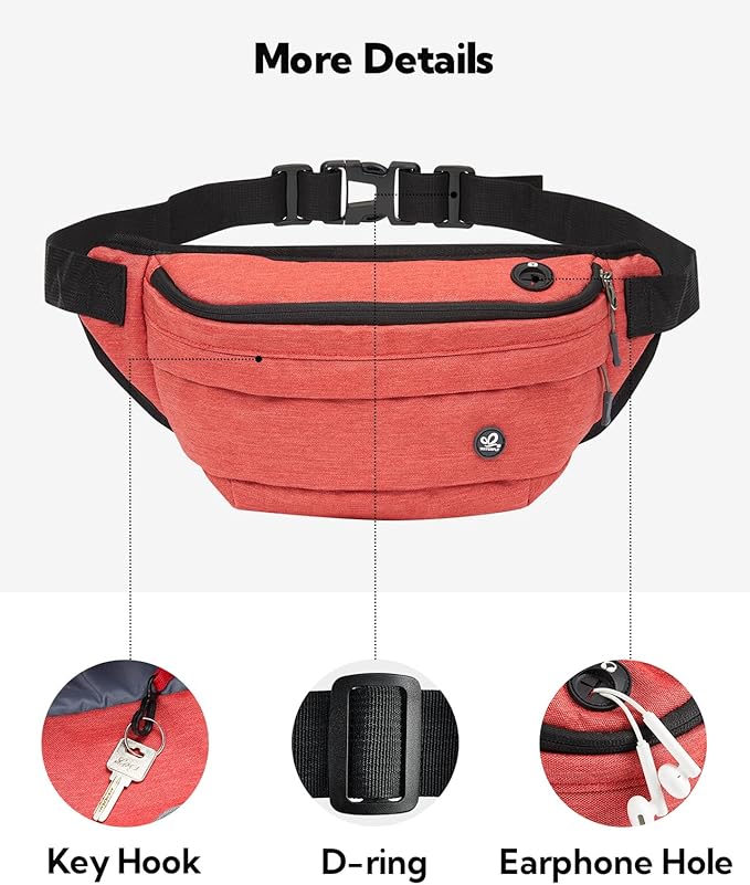 WATERFLY Running Belt Fanny Pack: Runner Marathon Jogging Waist Pack Sport Workout Exercise Fitness Phone Holder Belt for Men Women Jogger Slim Waistband Black
