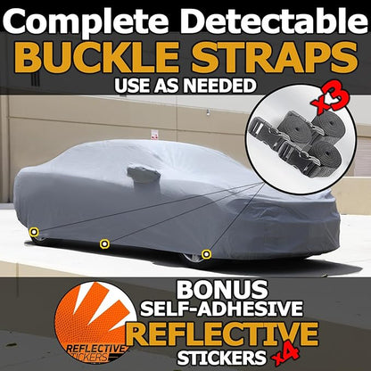 All Weather Waterproof car Cover Good for rain Snow uv Protection dust Compact Hatchback Golf GTI kona mazda2 rio5 Veloster Gray