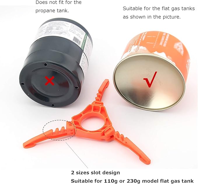 Fuel Can Stabilizer Canister Stand Gas Tank Bracket Stove Standard Bottle Shelf Tripod Folding Canister Stand (Orange)