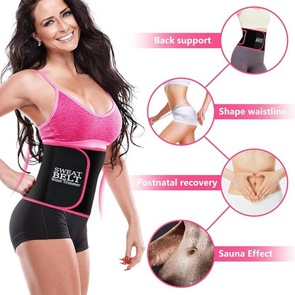 MORECOO Waist Trainer for Women/Men, Waist Sweat Band, Stomach Wrap, Belly Band Sweat Belt, Body Shaper Belt