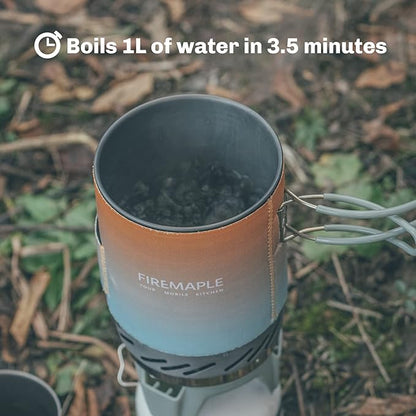 Fire-Maple "Fixed Star 1" Personal Cooking System | Pot/Jet Burner Stove System with Electric Ignition | Ideal for Hiking, Camping, Backpacking, Fishing, Hunting Trips and Emergency Use Multi