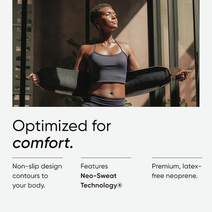 Sports Research Sweet Sweat Waist Trimmer (Core Series) - Premium Sweat Enhancing Fitness Band for Women & Men