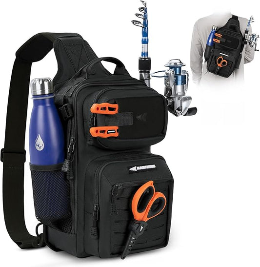 KastKing BlowBak Tactical Sling Tackle Bag-Lightweight Fishing Backpack Storge Fishing Gear and Equipment,Gift for Men