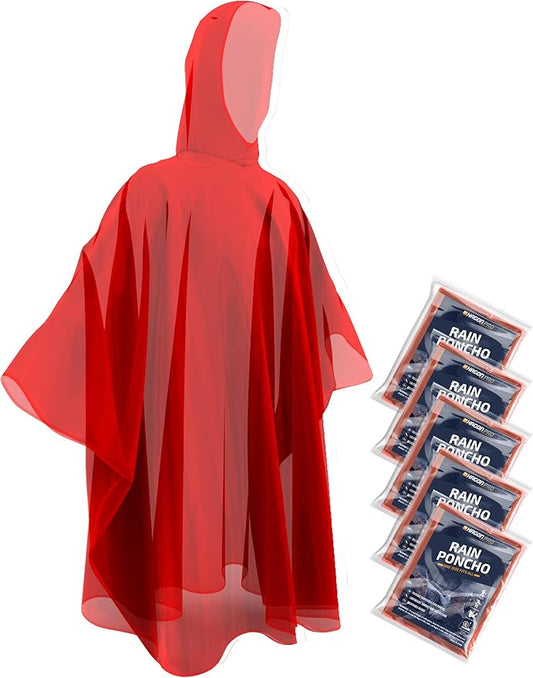 Hagon PRO Disposable Rain Ponchos for Adults (5 Pack)