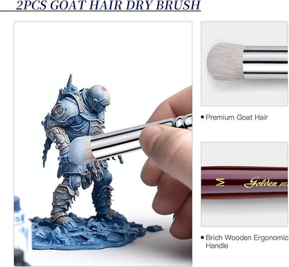 Kolinsky Sable Miniature Paint Brushes - Golden Maple 7pcs Detail Paint Brushes Drybrushes for Acrylic Watercolor, Small Fine Detail Paint Brush Set for Mini Paints (red)