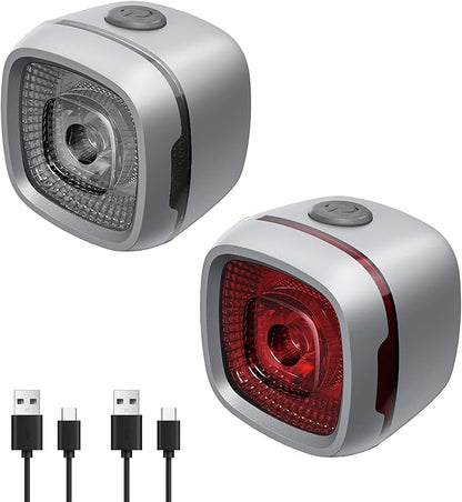 Bicycle Front and Rear Lights,Bike Light, Type-C Rechargeable, Flashing Light，Suitable for Night Riding, Cycling，Bike Headlight &Taillight for Men Women Girls Kids Road Mountain